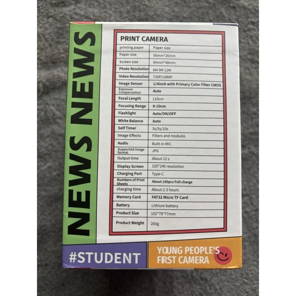 Student Print First Camera New